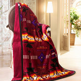 Sherpa Lined Silk Touch Throw, Multiple Colours